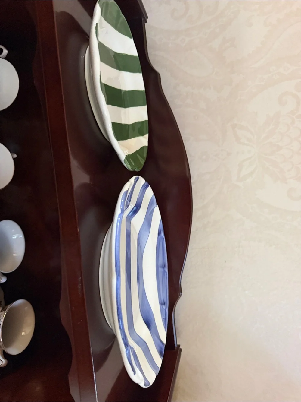 Italian hand made Striped Ceramic plate/ bowl